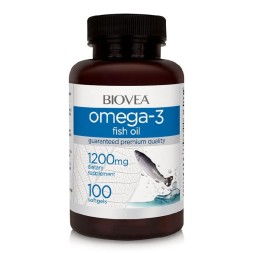 Жирные кислоты (Омега жиры) BIOVEA Omega-3 Fish Oil 1200 мг  (100 капс)