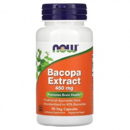 БАДы для мужчин и женщин NOW NOW Bacopa Extract 450 mg 90 vcaps  (90 caps.)