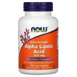 БАДы для мужчин и женщин NOW Alpha Lipoic Acid 600mg   (120 vcaps)