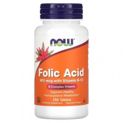Комплексы витаминов и минералов NOW Folic Acid 800mcg  (250 tabs)