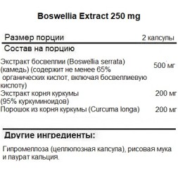 Специальные добавки NOW Boswellia Extract 250 mg  (120 vcaps)