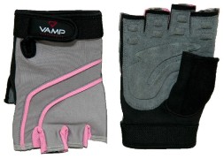 Товары для здоровья, спорта и фитнеса VAMP RE-706 перчатки  (Серо-розовый)