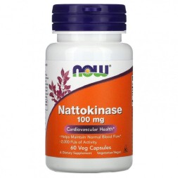 БАДы для мужчин и женщин NOW Nattokinase 100 mg  (60 vcaps)