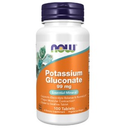 Комплексы витаминов и минералов NOW Potassium Gluconate 99mg  (100 таб)