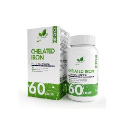 Комплексы витаминов и минералов Natural Supp Chelated Iron 25 mg   (60 капс)