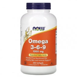 БАДы для мужчин и женщин NOW Omega-3-6-9 1000 мг  (250 капс)